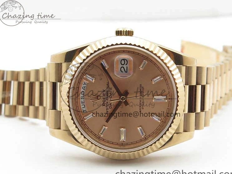 0409 Day-Date 40mm 228239 BP New Dial Version 904 RG T Crystal Markers RG Dial on RG President Bracelet A Popular 2834